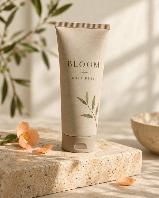 Bloom soft peel in a sand-coloured tube