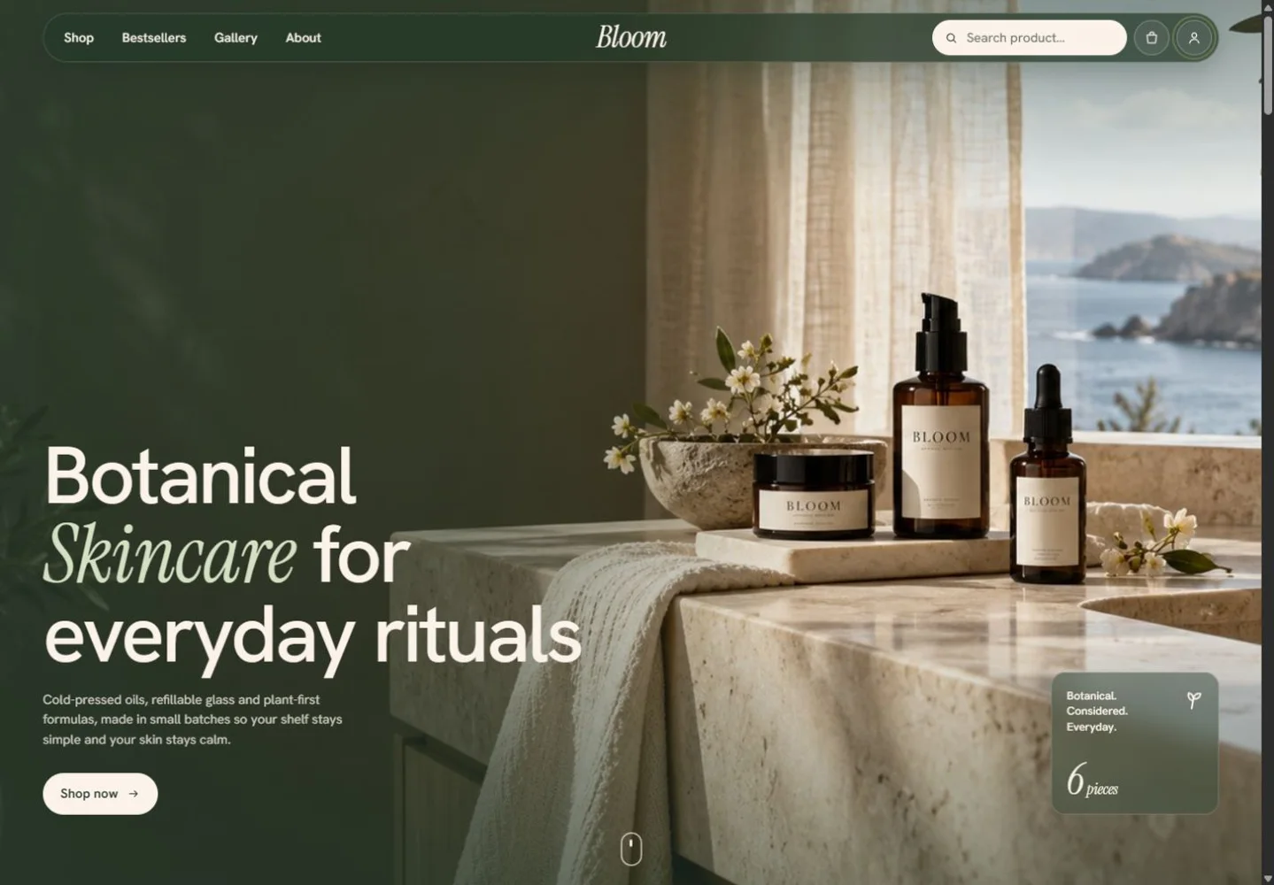 Bloom skincare website