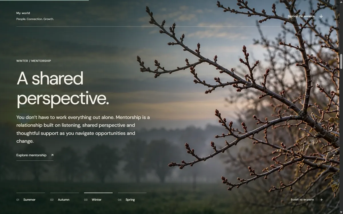 Winter: “A shared perspective.”, mentorship