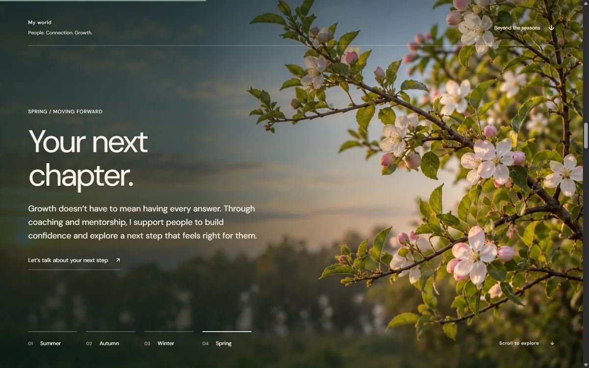 Spring: “Your next chapter.”