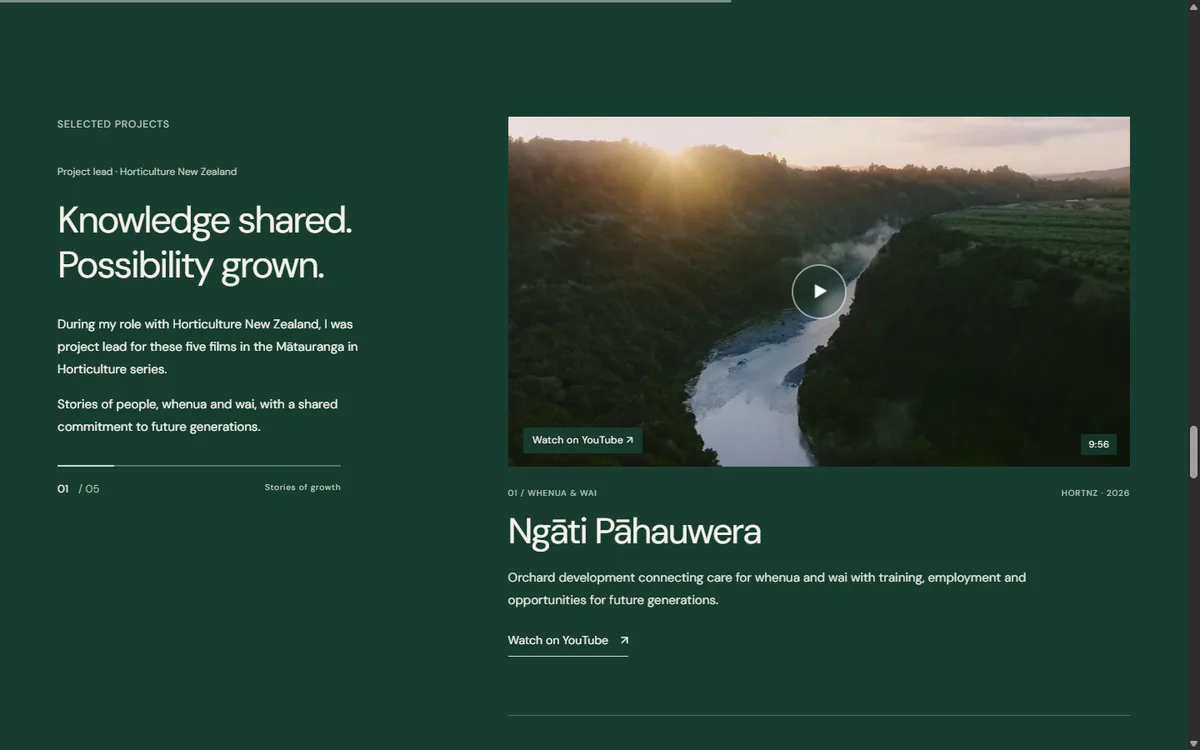 Selected projects: “Knowledge shared. Possibility grown.”, the films she led