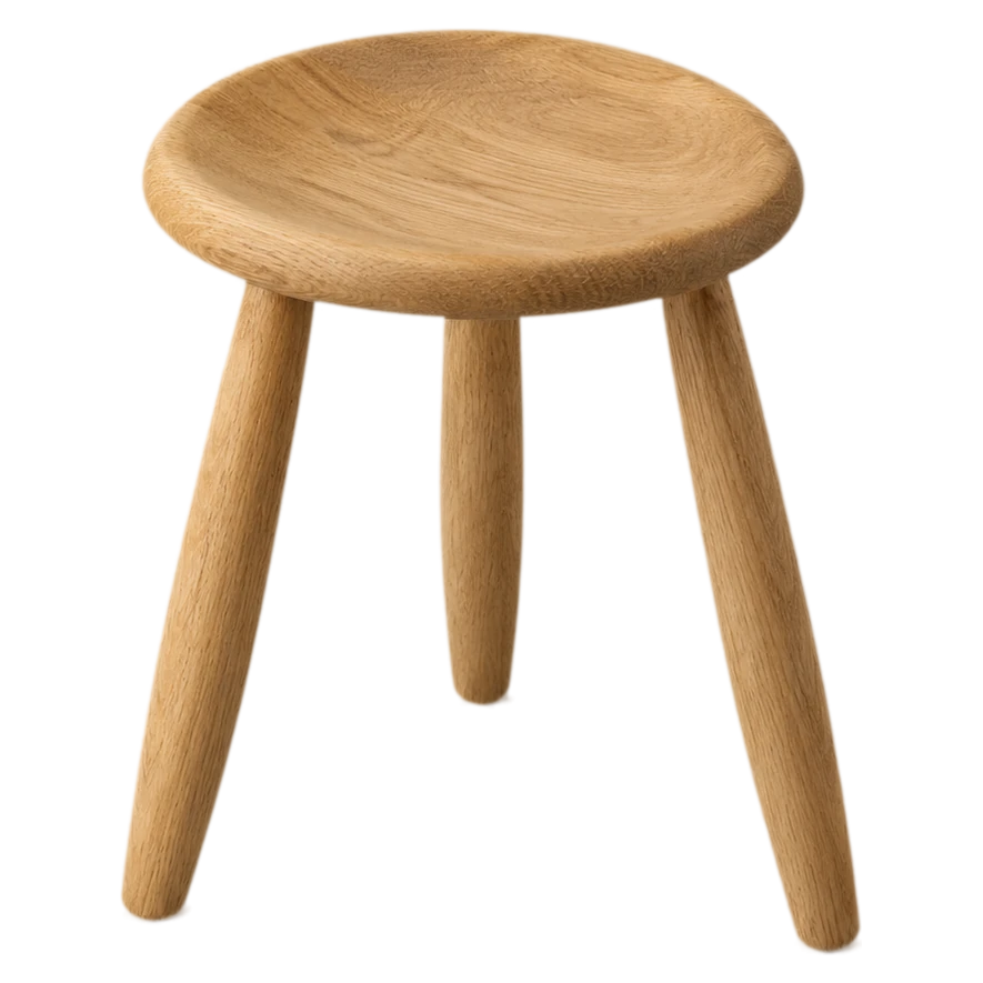 Grove three-legged stool in oiled oak