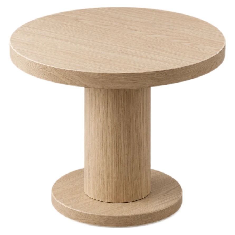 Bo round side table in solid ash